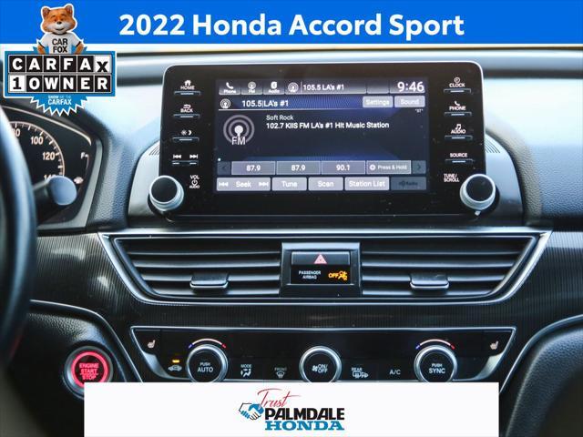 used 2022 Honda Accord car, priced at $29,491