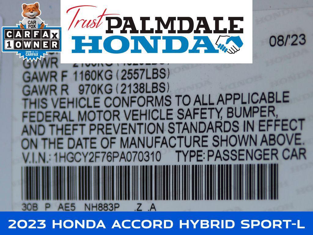 used 2023 Honda Accord Hybrid car, priced at $24,558