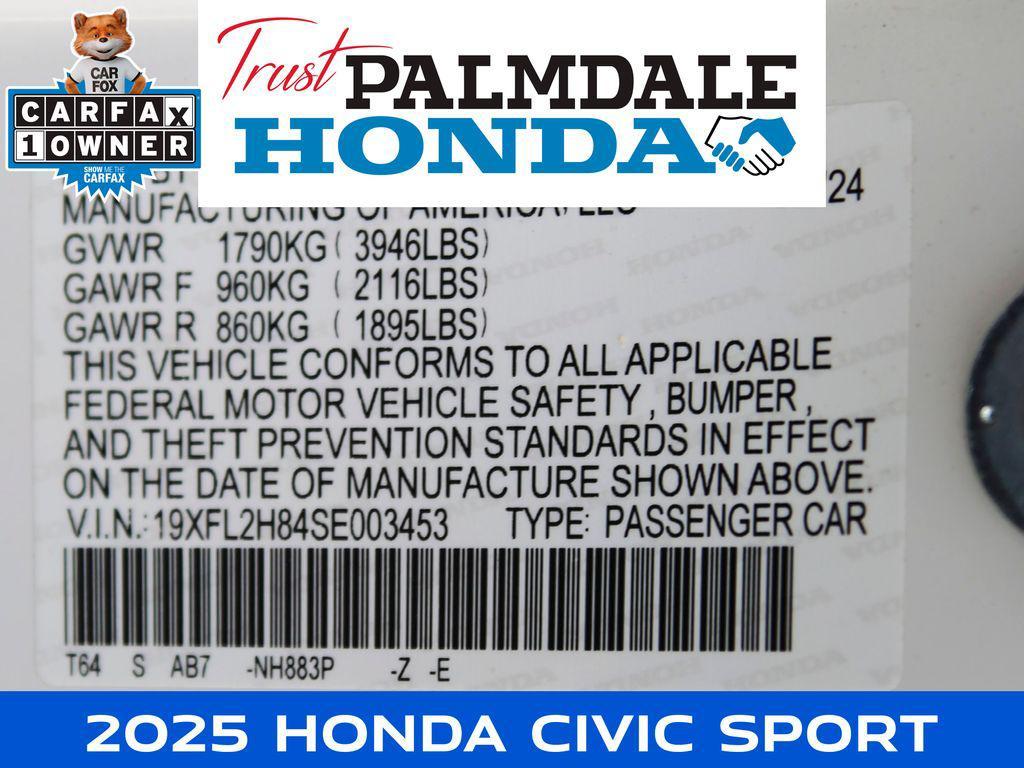 used 2025 Honda Civic car, priced at $24,991
