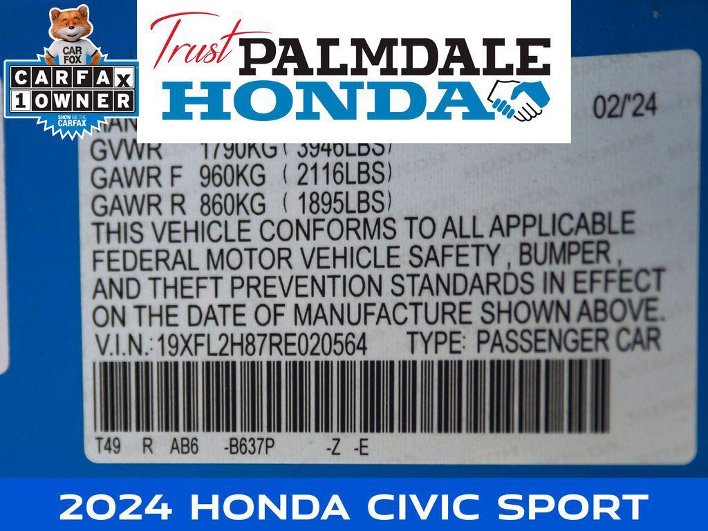 used 2024 Honda Civic car, priced at $22,991