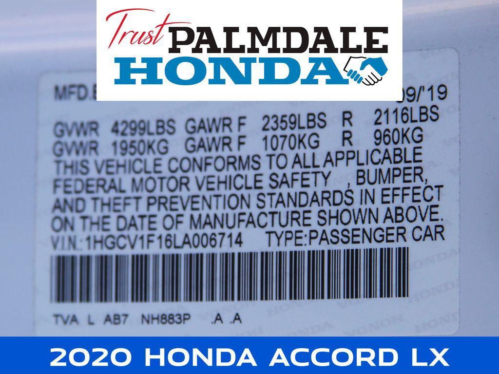 used 2020 Honda Accord car, priced at $19,793