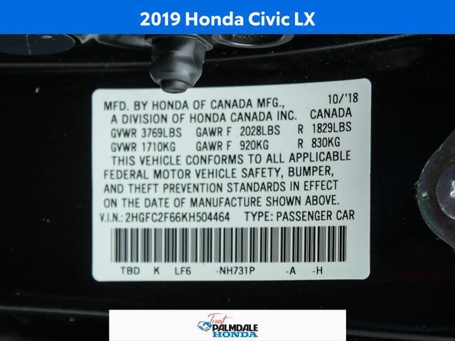 used 2019 Honda Civic car, priced at $16,800