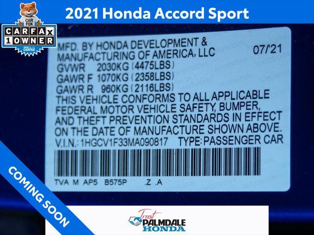 used 2021 Honda Accord car