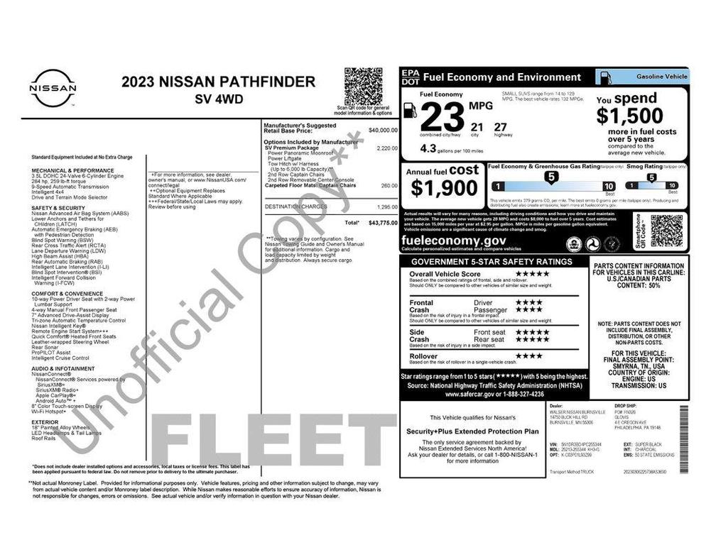 used 2023 Nissan Pathfinder car, priced at $29,978
