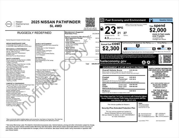 new 2025 Nissan Pathfinder car, priced at $44,996