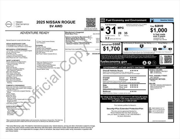 new 2025 Nissan Rogue car, priced at $32,454