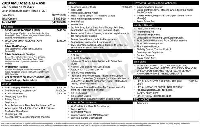 used 2020 GMC Acadia car, priced at $24,485