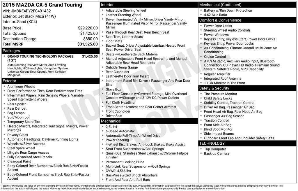 used 2015 Mazda CX-5 car, priced at $11,031