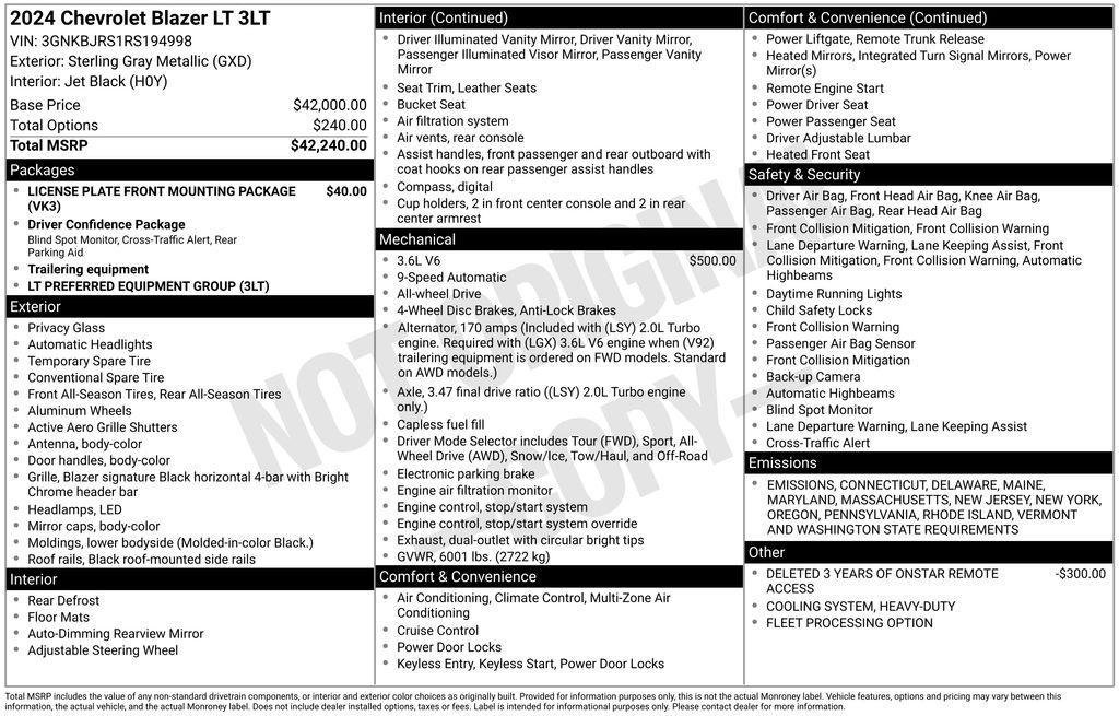 used 2024 Chevrolet Blazer car, priced at $27,845