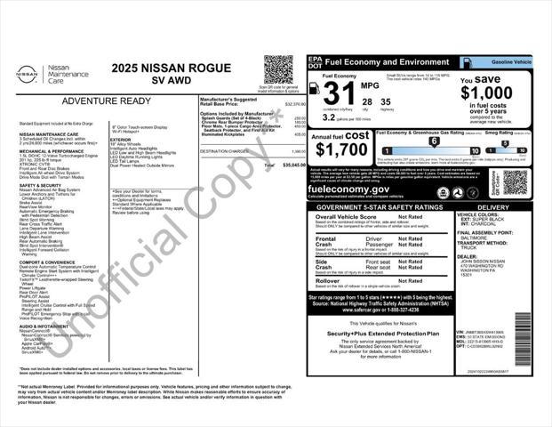 new 2025 Nissan Rogue car, priced at $33,795