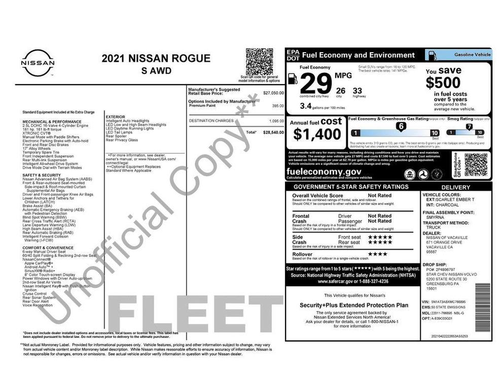 used 2021 Nissan Rogue car, priced at $17,827
