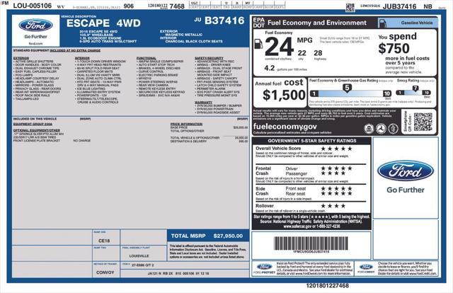 used 2018 Ford Escape car, priced at $10,565