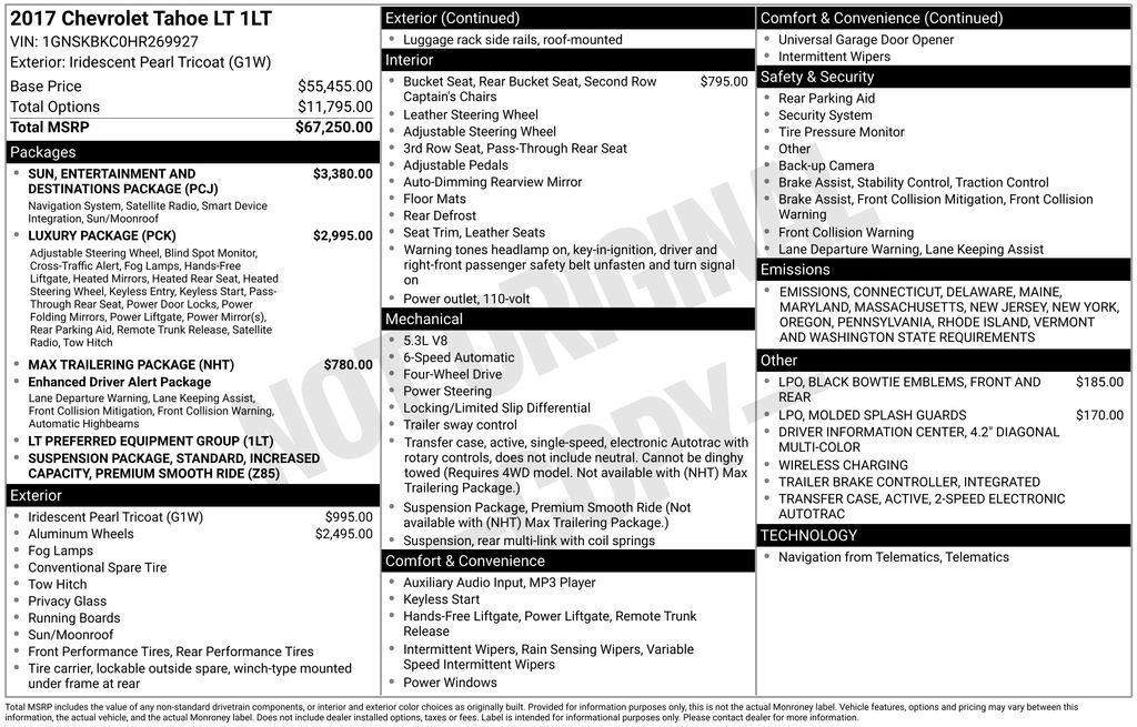 used 2017 Chevrolet Tahoe car, priced at $22,925