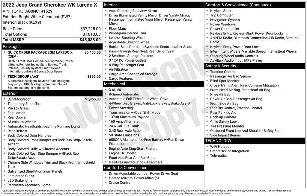 used 2022 Jeep Grand Cherokee car, priced at $24,944