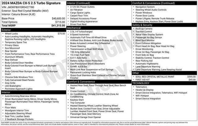 used 2024 Mazda CX-5 car, priced at $34,675