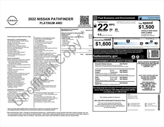 used 2022 Nissan Pathfinder car, priced at $37,625