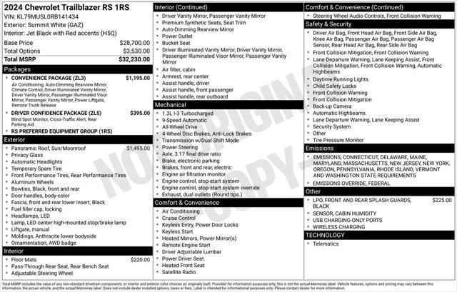 used 2024 Chevrolet TrailBlazer car, priced at $27,016