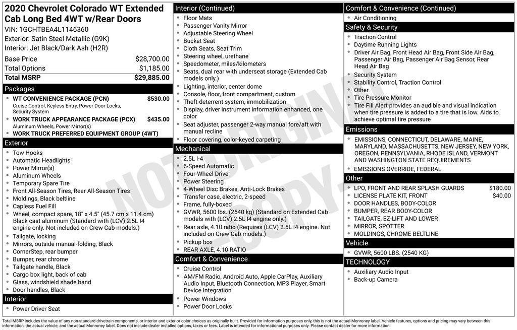 used 2020 Chevrolet Colorado car, priced at $21,972