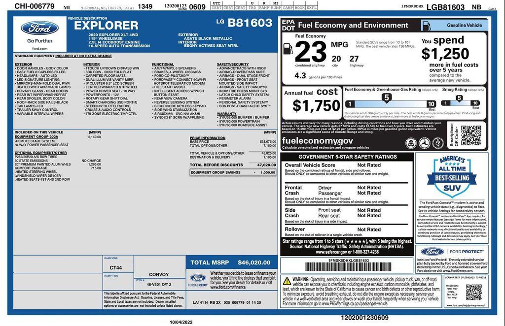 used 2020 Ford Explorer car, priced at $21,995