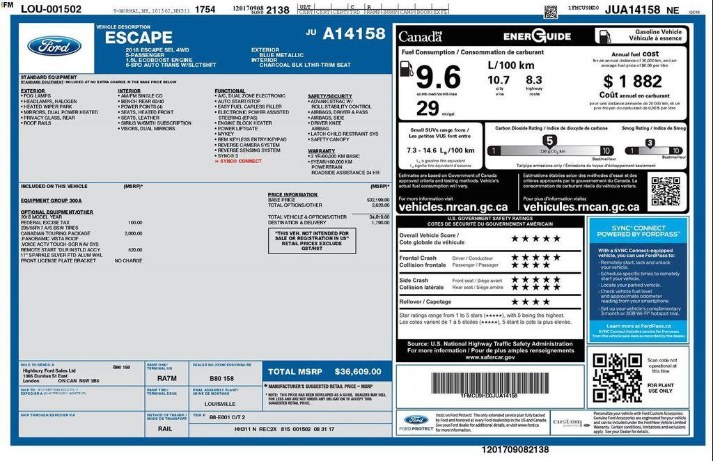 used 2018 Ford Escape car, priced at $14,995