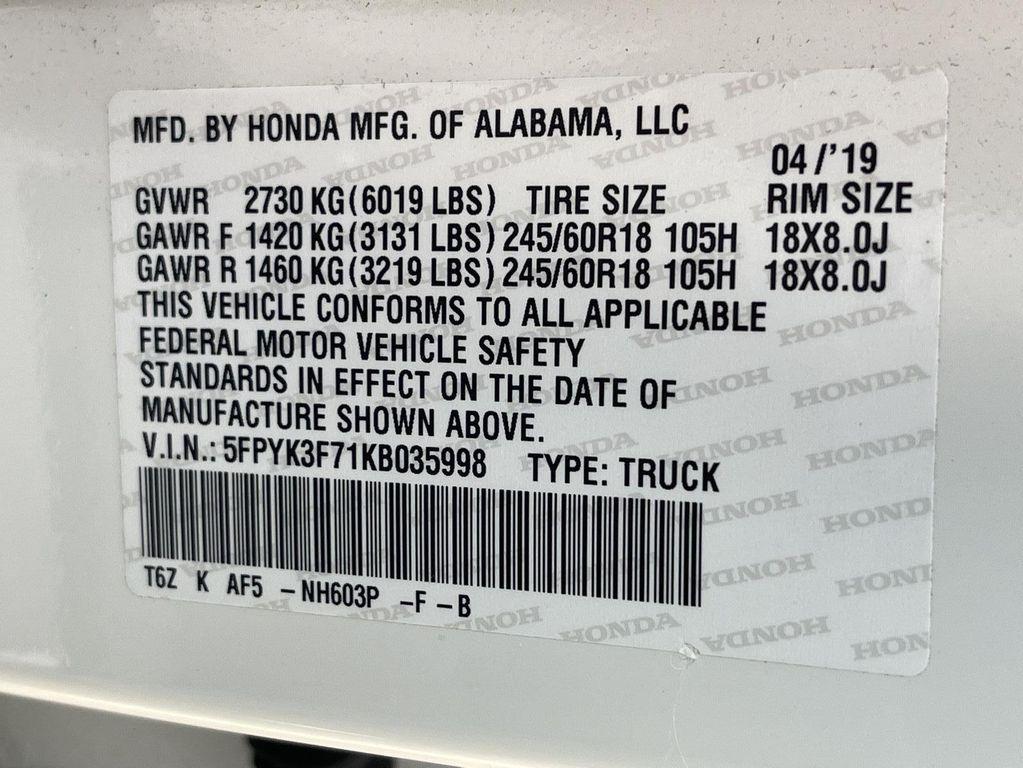 used 2019 Honda Ridgeline car, priced at $27,000