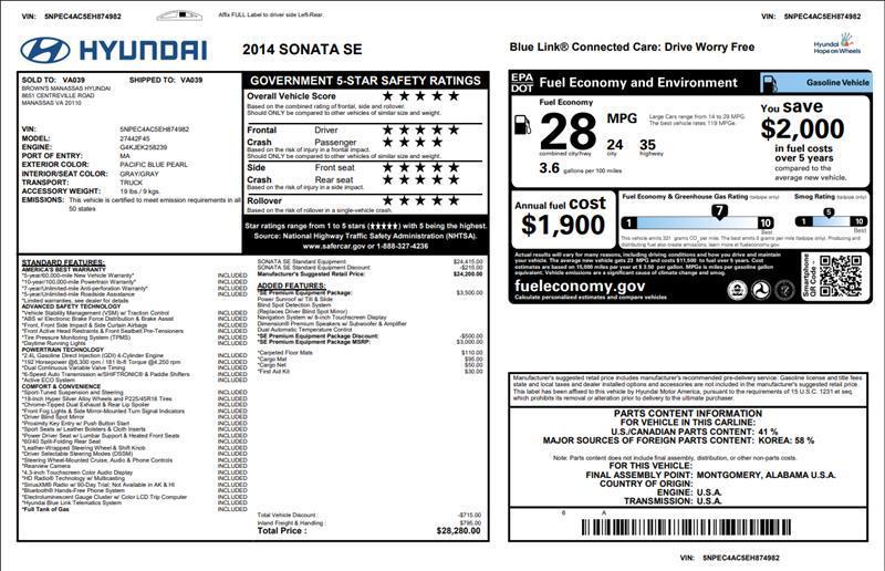 used 2014 Hyundai Sonata car, priced at $3,900