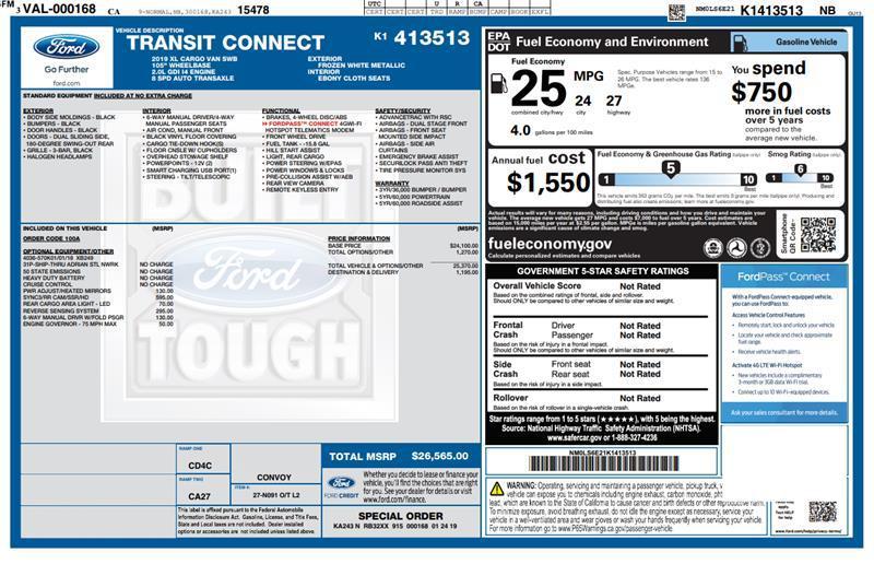 used 2019 Ford Transit Connect car, priced at $16,000