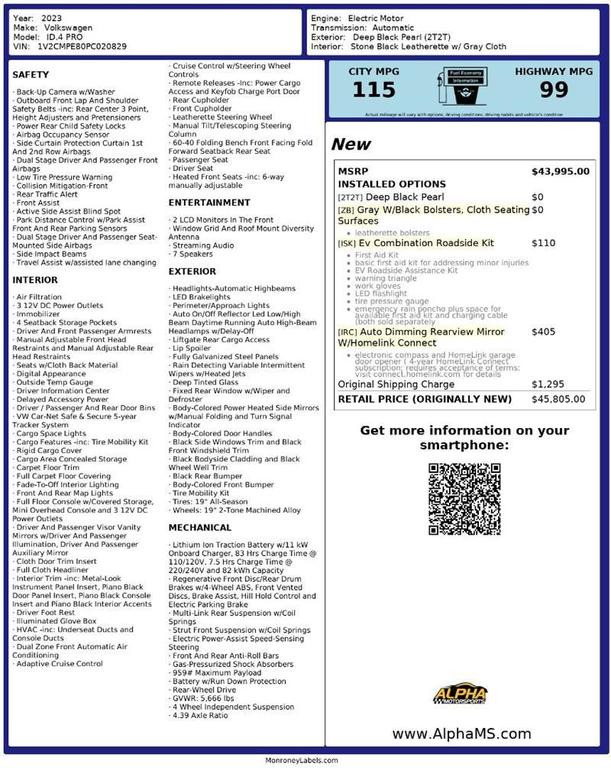 used 2023 Volkswagen ID.4 car, priced at $21,000