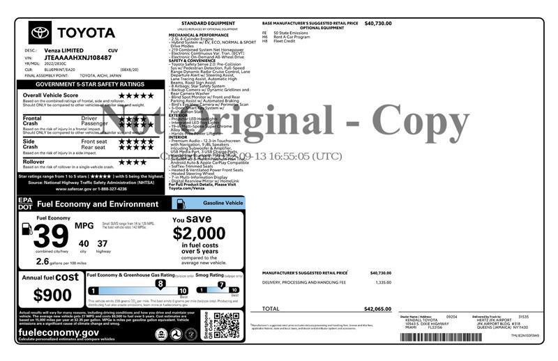 used 2022 Toyota Venza car, priced at $28,999