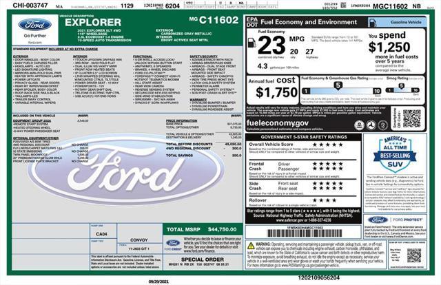 used 2021 Ford Explorer car, priced at $26,500