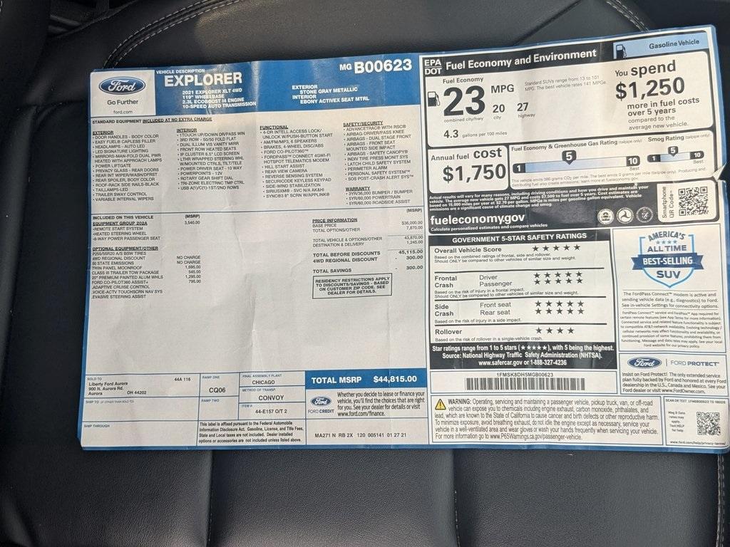 used 2021 Ford Explorer car, priced at $23,500