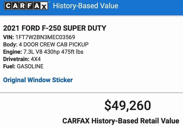 used 2021 Ford F-250 car, priced at $44,588