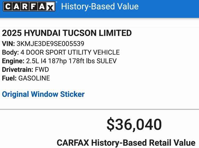 used 2025 Hyundai Tucson car, priced at $34,922