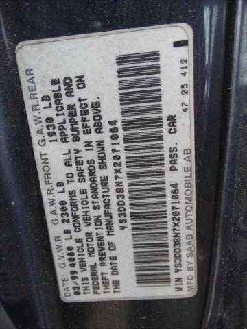 used 1999 Saab 9-3 car, priced at $2,595