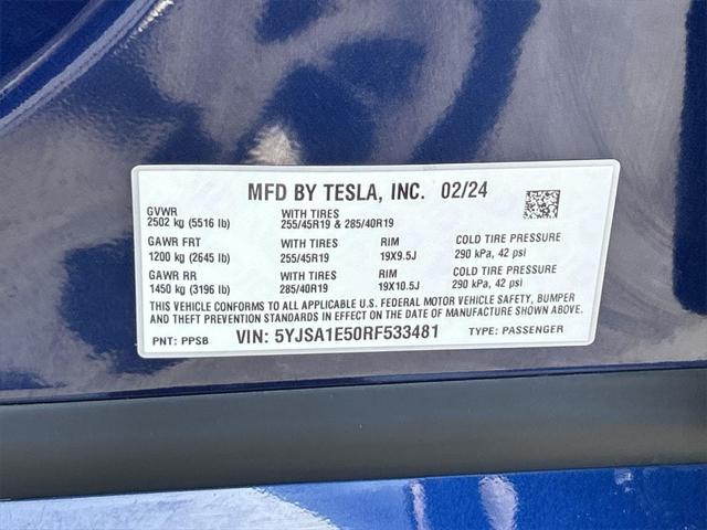 used 2024 Tesla Model S car, priced at $59,800
