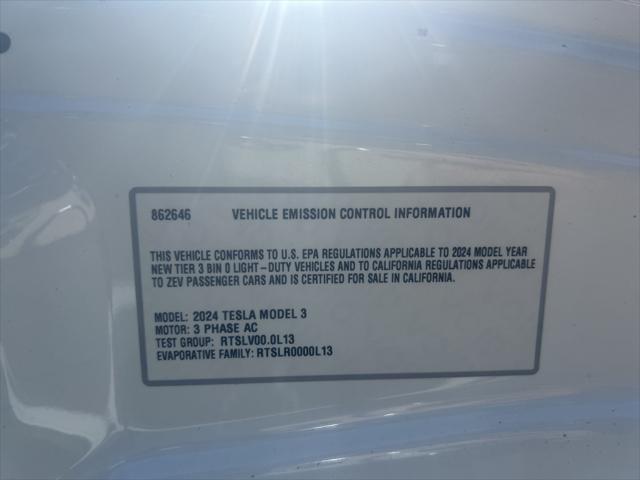 used 2024 Tesla Model 3 car, priced at $32,417