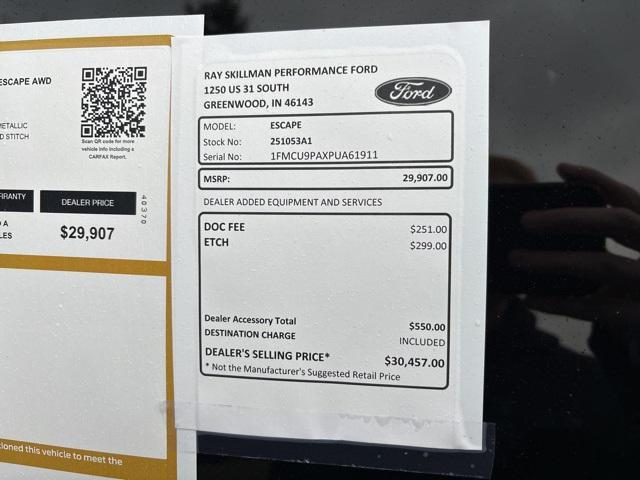 used 2023 Ford Escape car, priced at $29,907