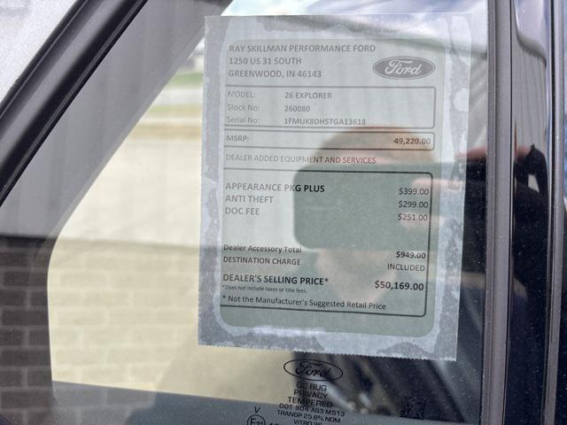 new 2026 Ford Explorer car, priced at $49,119