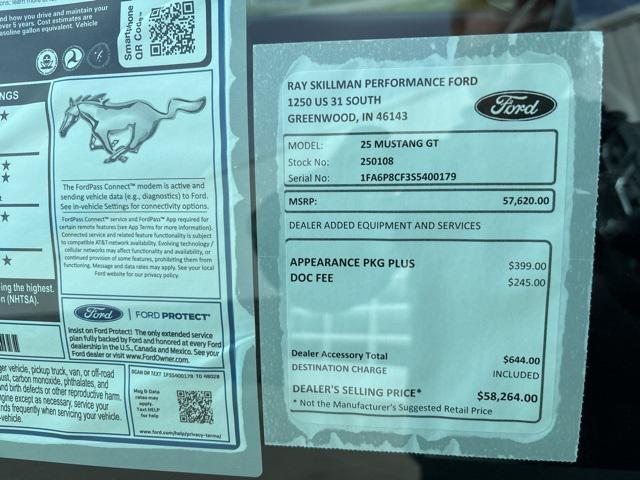 new 2025 Ford Mustang car, priced at $58,019