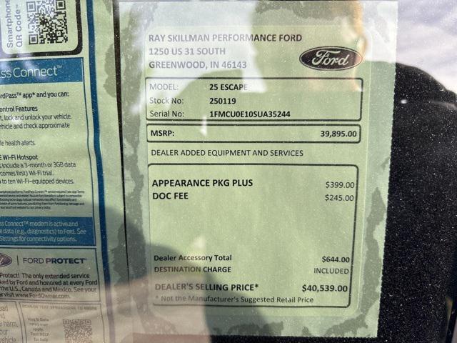 new 2025 Ford Escape car, priced at $39,294