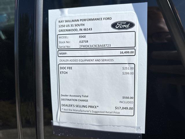 used 2012 Ford Edge car, priced at $12,541