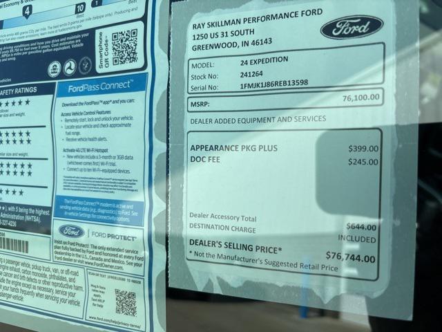 new 2024 Ford Expedition Max car, priced at $71,499