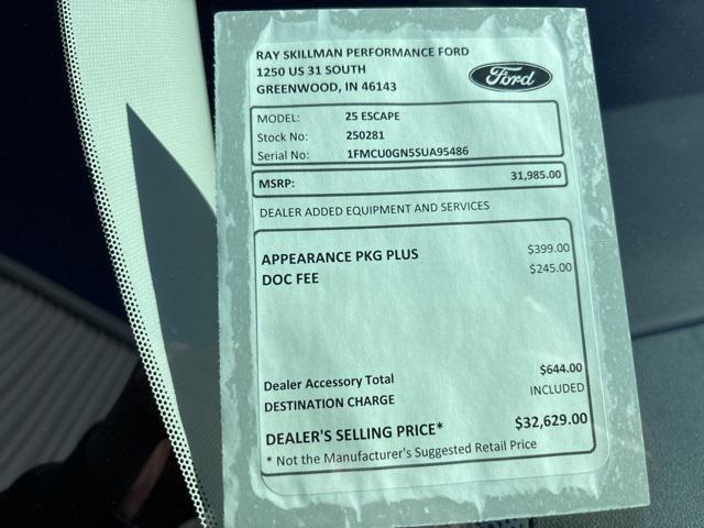new 2025 Ford Escape car, priced at $29,525