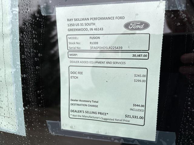 used 2020 Ford Fusion car, priced at $20,987