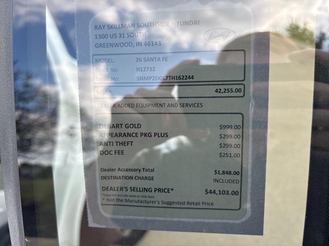 new 2026 Hyundai Santa Fe car, priced at $42,255