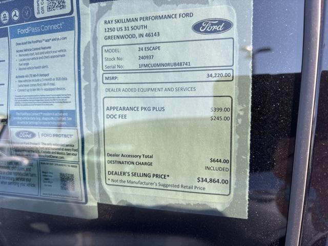 new 2024 Ford Escape car, priced at $31,335