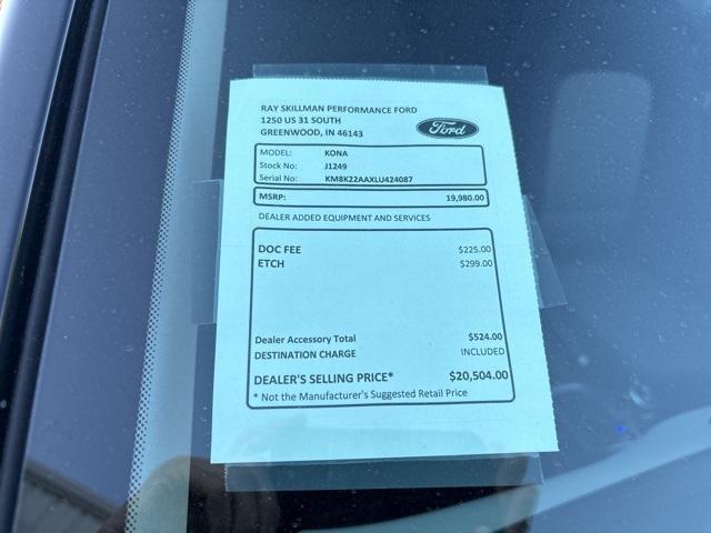 used 2020 Hyundai Kona car, priced at $19,980