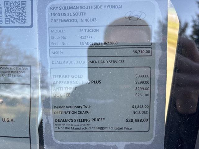 new 2026 Hyundai Tucson car, priced at $36,710