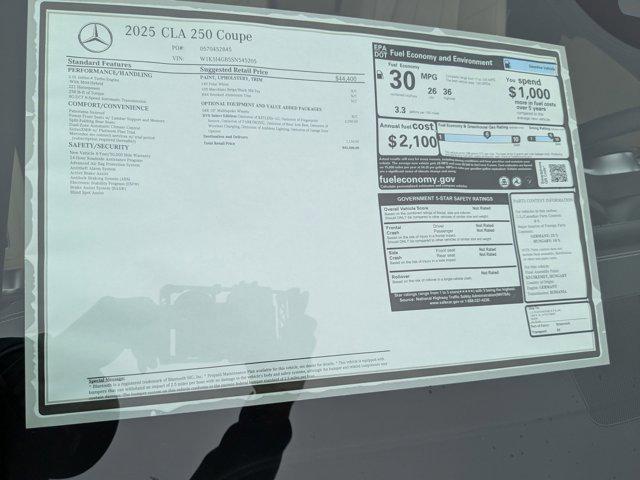 new 2025 Mercedes-Benz CLA 250 car, priced at $43,500