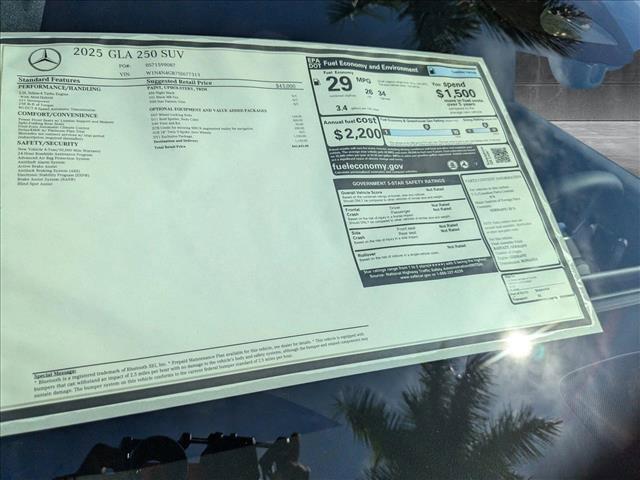 new 2025 Mercedes-Benz GLA 250 car, priced at $45,845